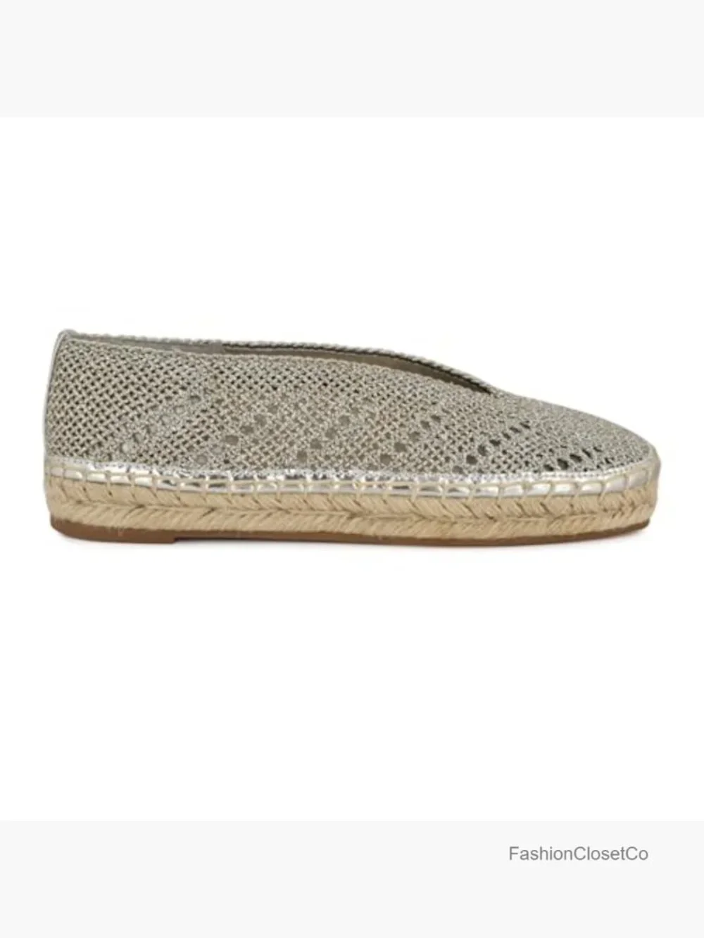 Square Toe Espadrilles with Woven Detailing - Slip-On Flat